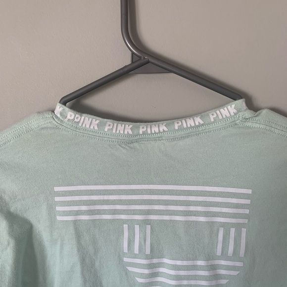 𝅺VICTORIA Secret Pink Mint Green Oversized Long Sleeve - Size Small - Picture 5 of 5